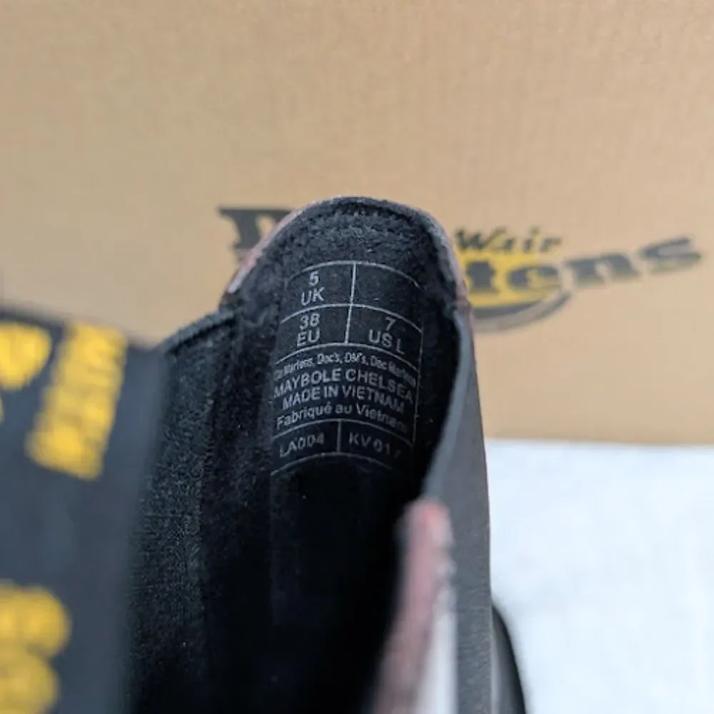 Dr. Martens Maybole Square Toe Black & Cherry Red Arcadia Chelsea Boots UK 5 NIB - Picture 11 of 14